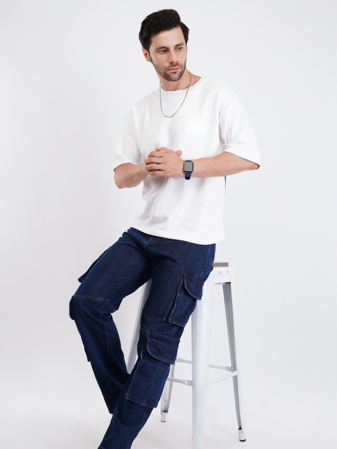 WHITE FRENCH TERRY OVERSIZED T-SHIRT