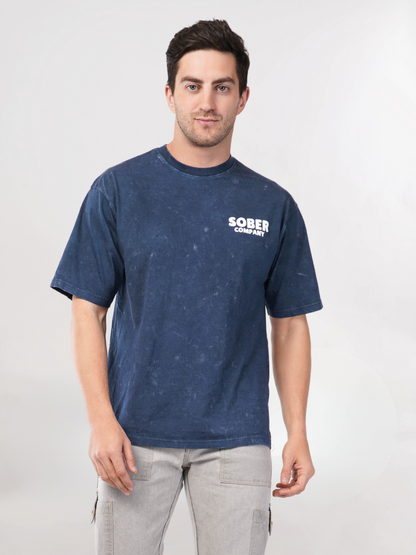 BLUE ACID WASH OVERSIZED T-SHIRT