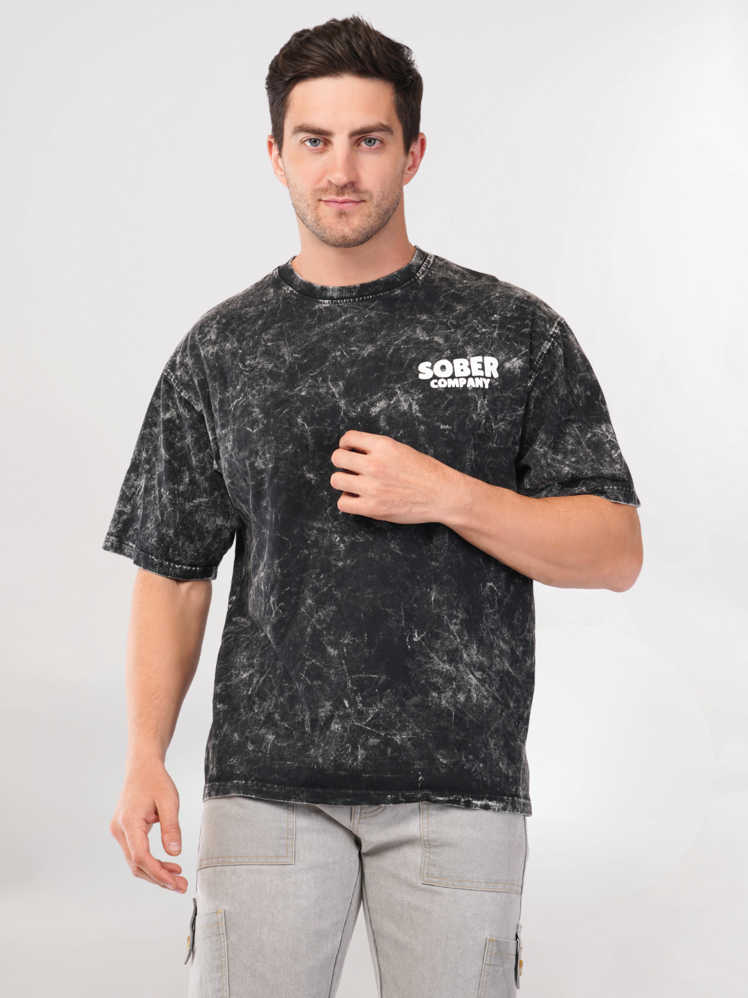 BLACK ACID WASH OVERSIZED T-SHIRT – The Sober Company