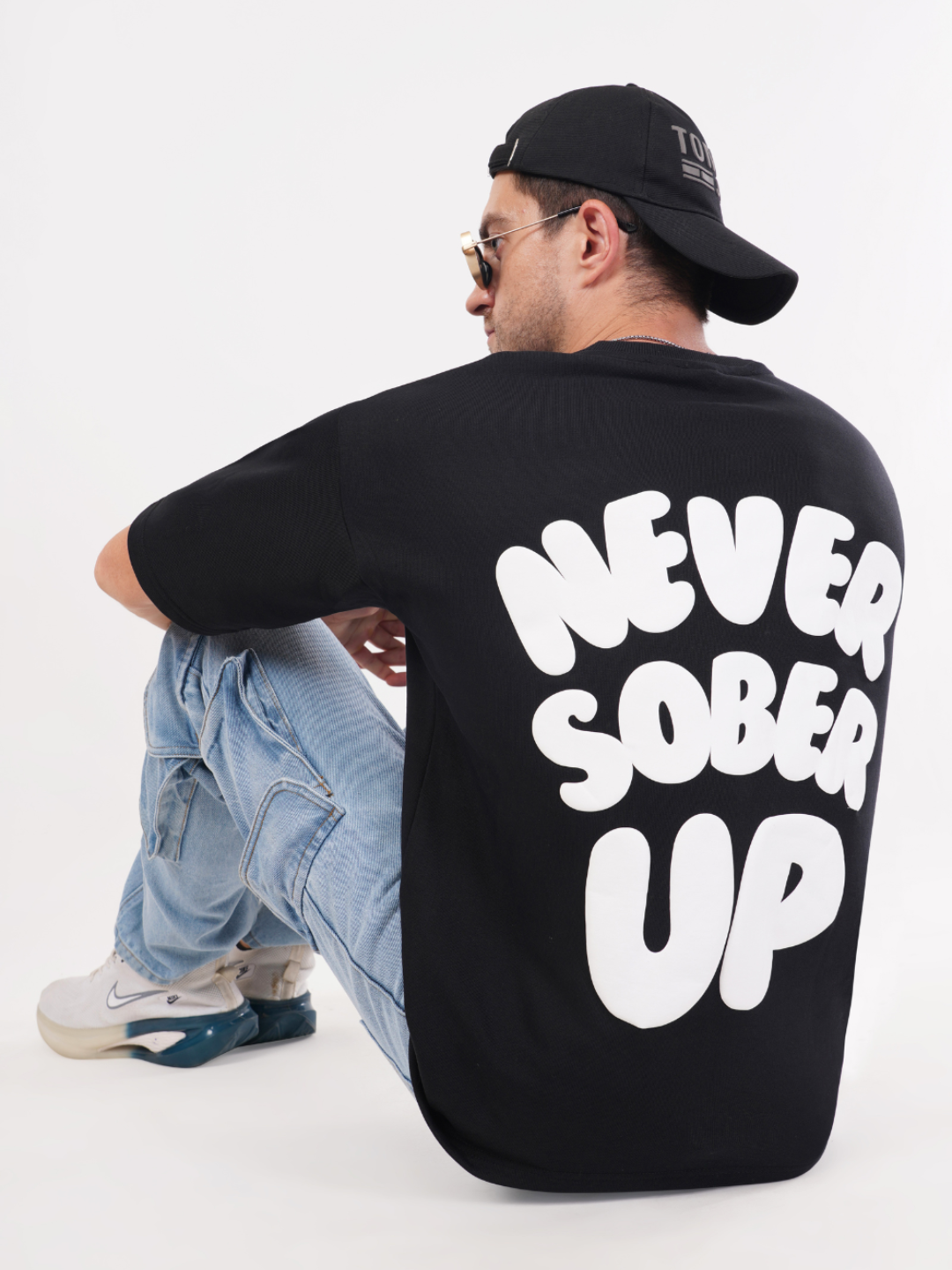 NEVER SOBER UP OVERSIZED T-SHIRT