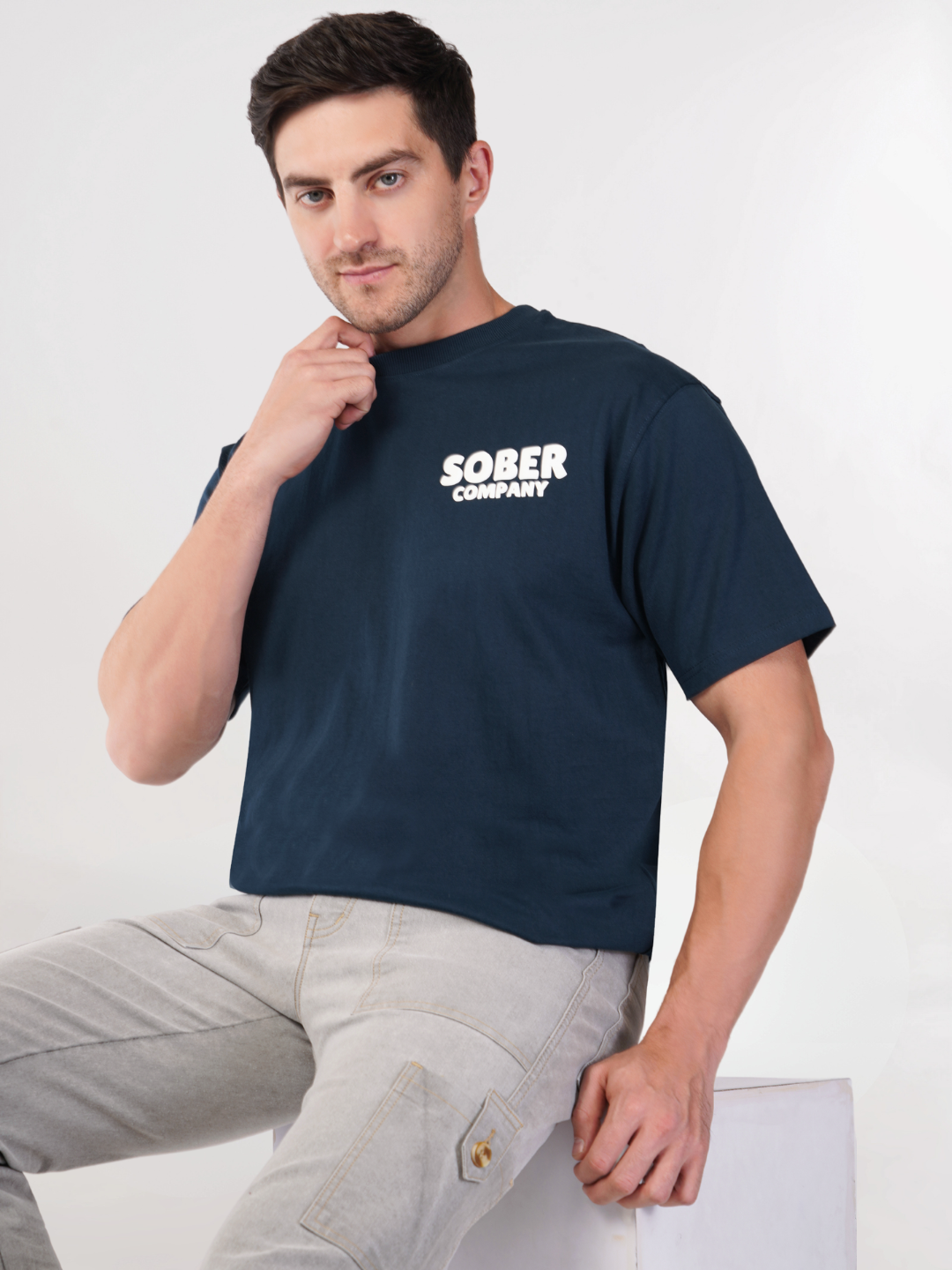 AQUA BLUE OVERSIZED T-SHIRT
